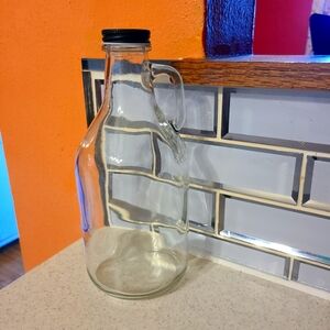 Clear Glass Bottle with Black Cap